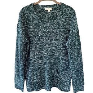 It's Our Time Dark Green Marled Sweater Size L